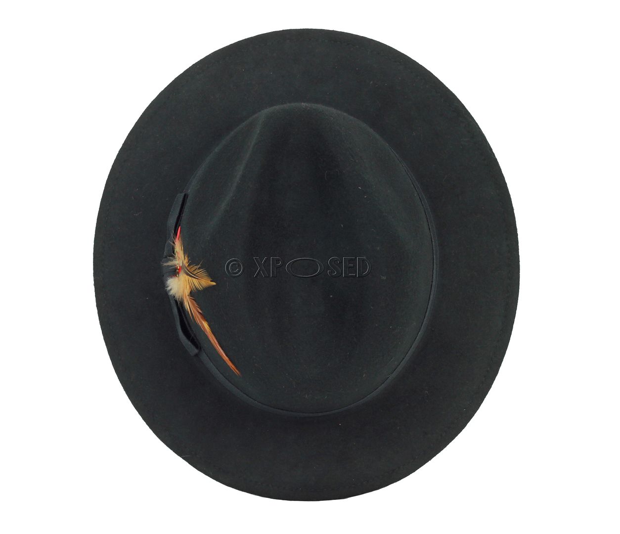 Unisex Mens Women Vintage 100felt Wool Wide Brim Crushable Fedora Feather Hat Ebay 7096